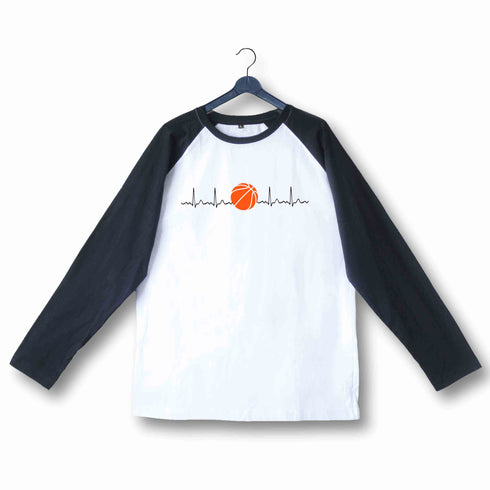 Sports Basketball Minimal Tributes - BASKETBALL IS LIFE Custom Printed Graphic Design Raglan T-Shirt for Women